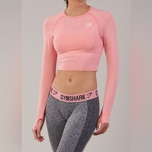 Gymshark Pink Long Sleeve Crop Top and Legging Set